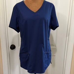 Healing Hands Purple Label “Juliet “ V- Neck Short Sleeve Scrub Top in Navy
